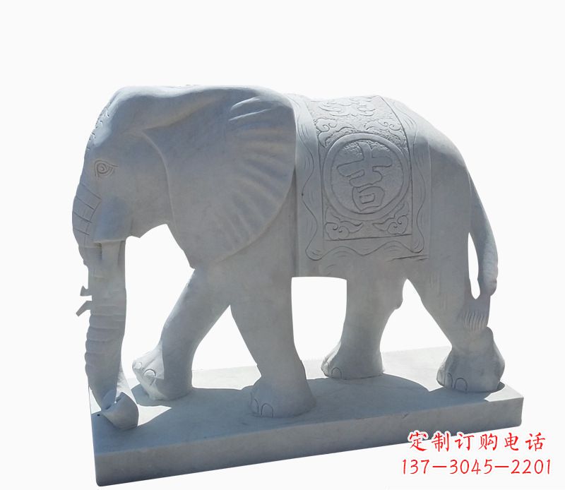 南阳汉白玉招财动物大象