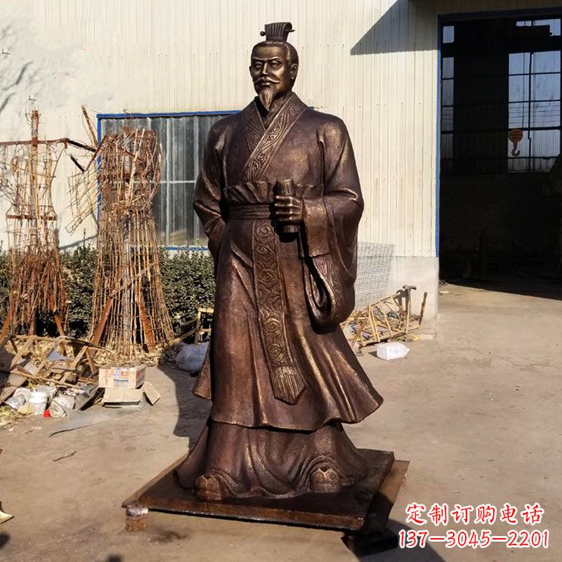南阳高质量汉武帝刘彻铜雕塑像
