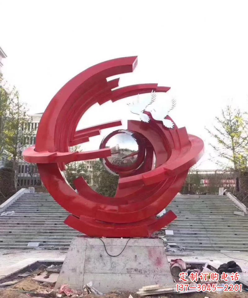 南阳体现和平美感的不锈钢和平鸽雕塑