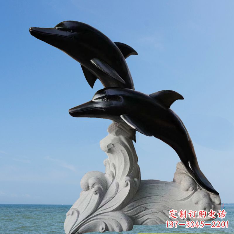 南阳黑曜石海豚石雕,让您的家园更加精美