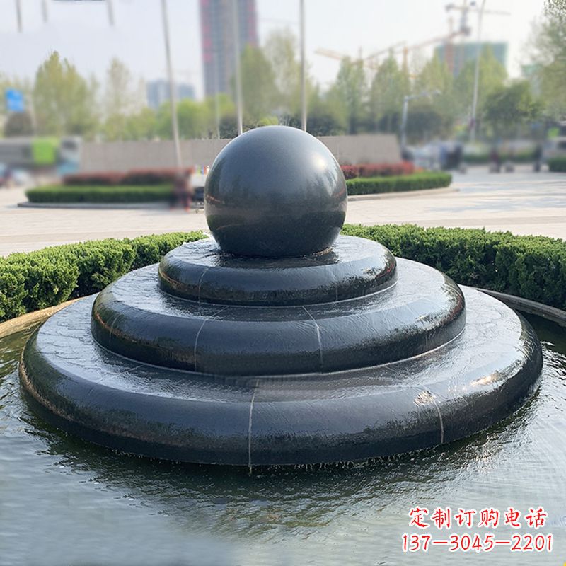 南阳黑曜石风水球:精美雕塑装点繁华都市