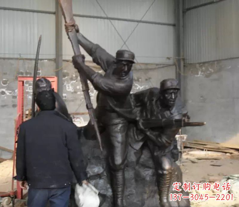 南阳细腻精美的红军雕塑