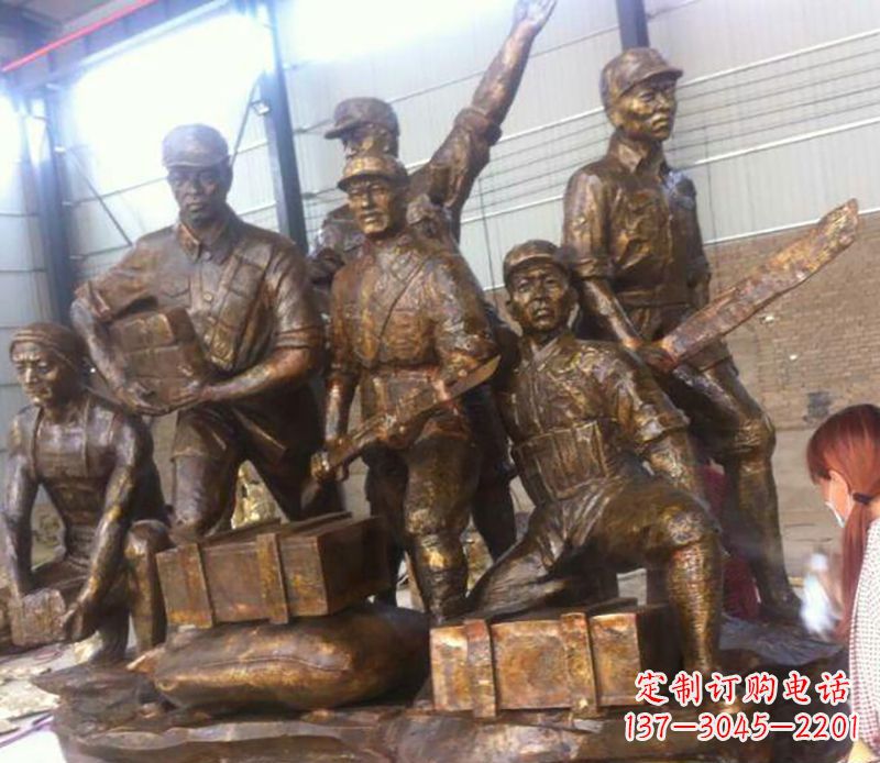 南阳把热血历史纪念永久铸就——红军雕塑