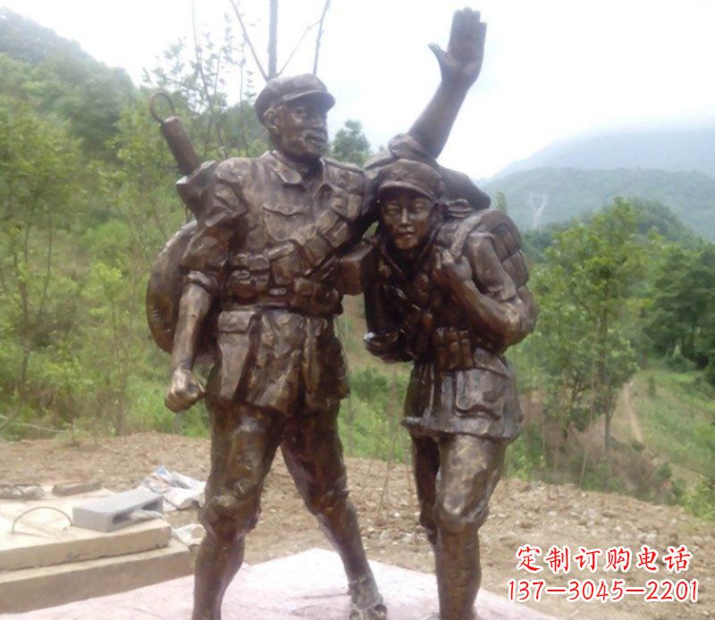 南阳红军人物铜雕 (2)