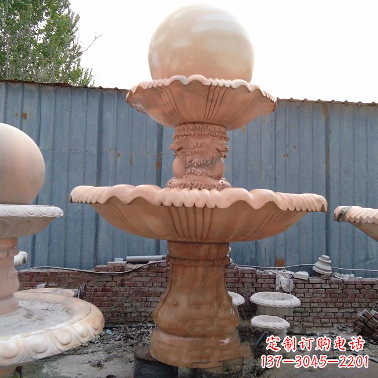 南阳专业定制红色风水球雕塑定制