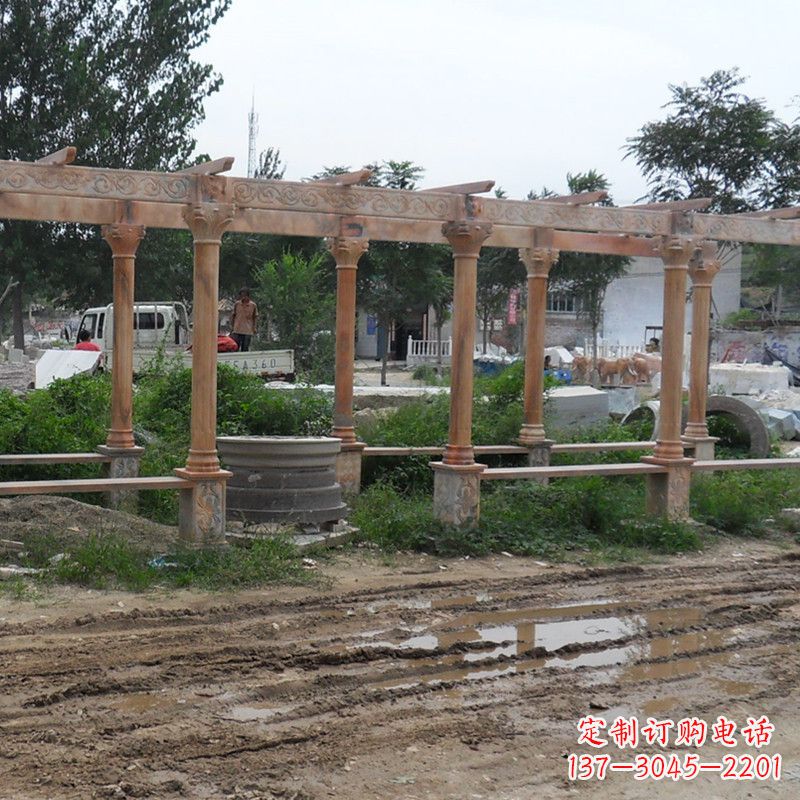 南阳红色石雕定制长廊雕塑