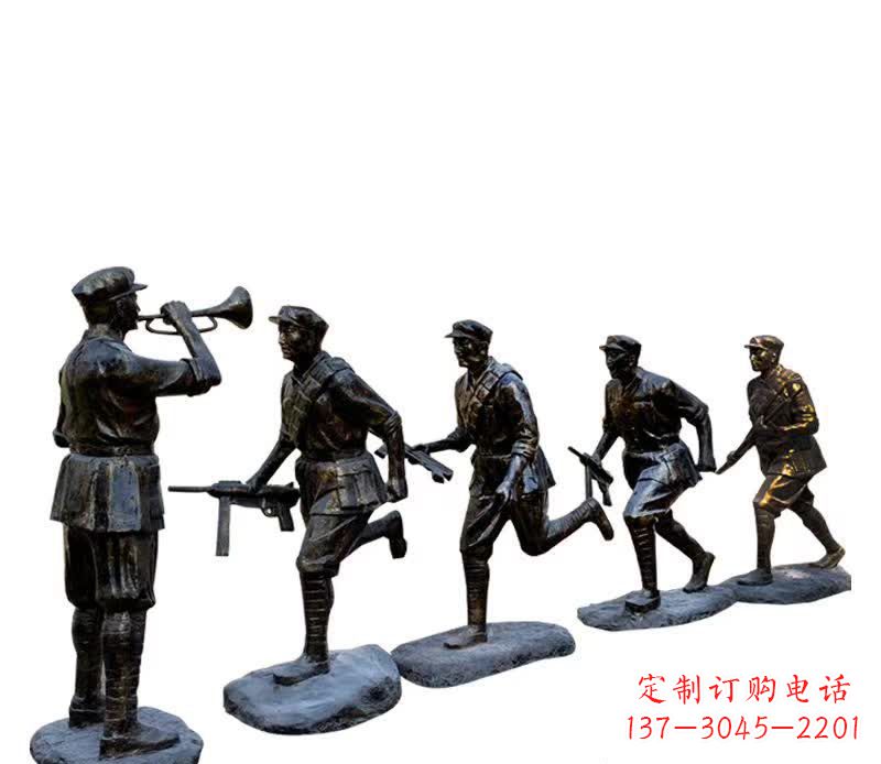 南阳传承红色精神,红军铜雕震撼人心