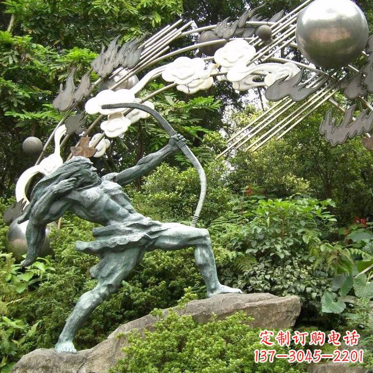 南阳华夏传统精美后羿射日雕塑