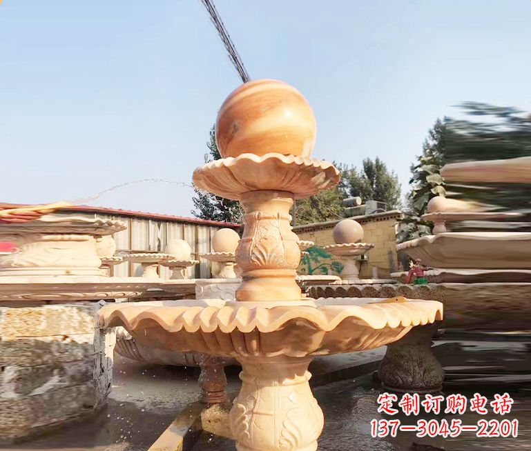 南阳湖北石雕风水球喷泉——精品水泵雕塑