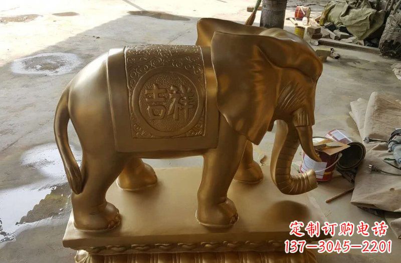 南阳湖南玻璃钢仿铜大象雕塑,为您展示艺术之美