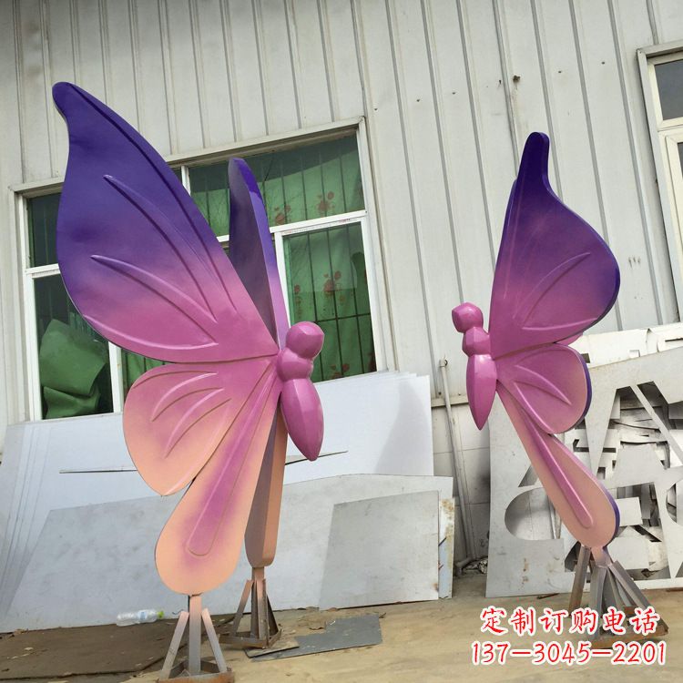 南阳蝴蝶仙子创意不锈钢动物雕塑