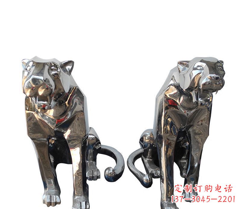 南阳中领雕塑专业制作室外豹子雕塑