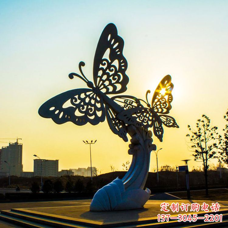 南阳铸造不锈钢蝴蝶雕塑