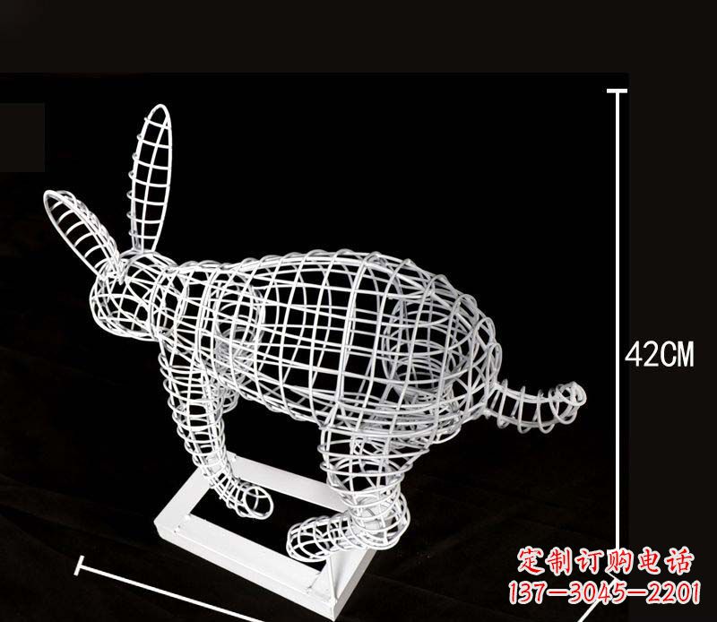 南阳全新上市!不锈钢镂空兔子雕塑