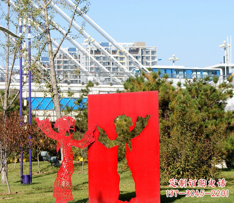 南阳全新设计:不锈钢皮影戏雕塑