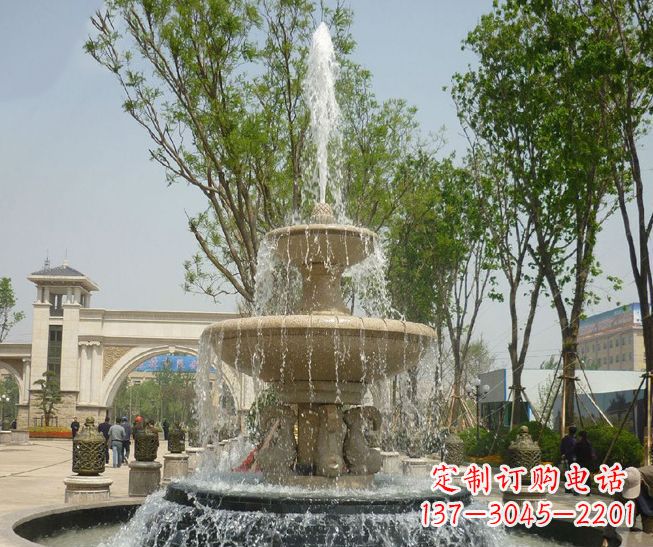 南阳户外多层喷泉石雕_2