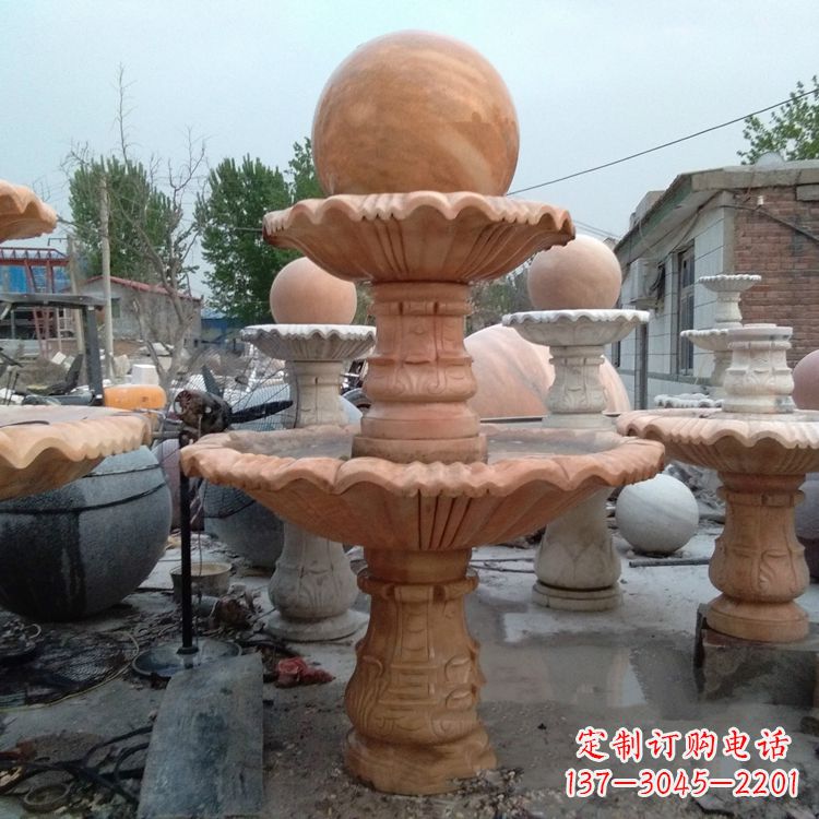 南阳中领雕塑,精致风水球雕塑让你的院落更加精致
