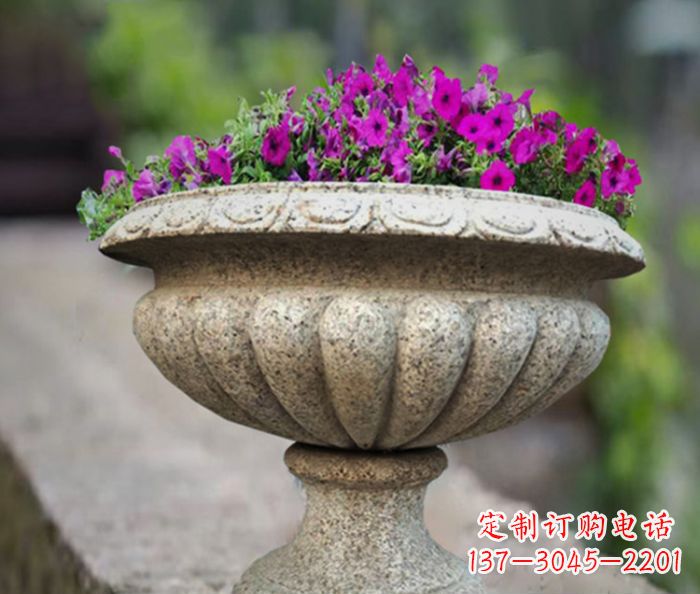 南阳花岗岩花盆小区石雕 (2)