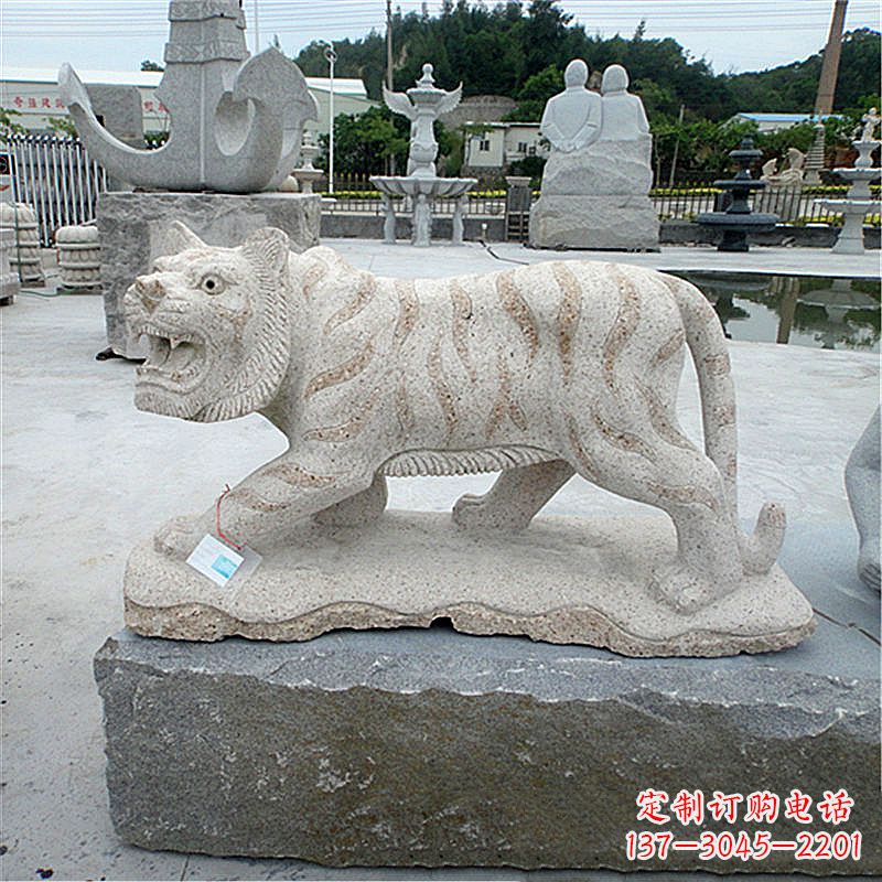 南阳花岗岩老虎石雕,精美细节精雕细琢