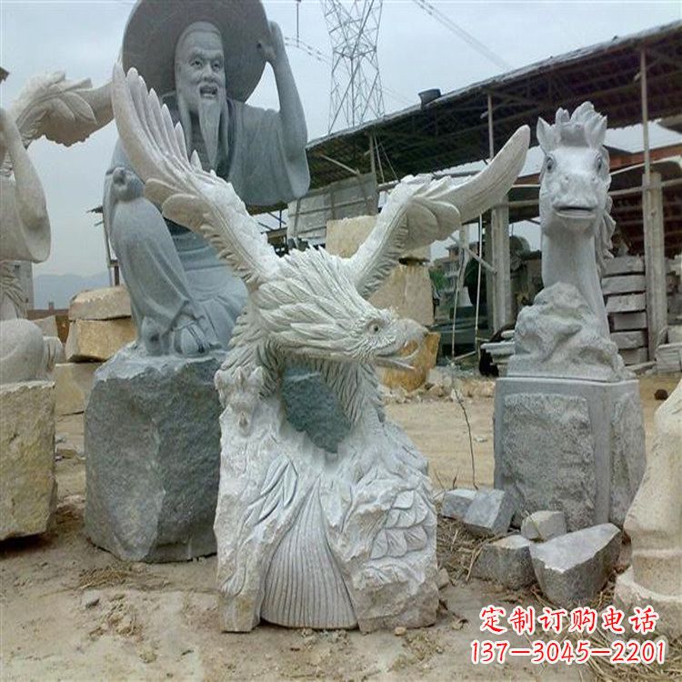 南阳花岗岩老鹰石雕,精美壮观!