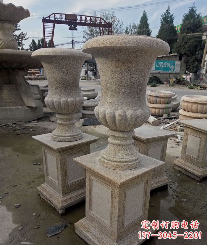 南阳花岗岩欧式花钵小区石雕花盆
