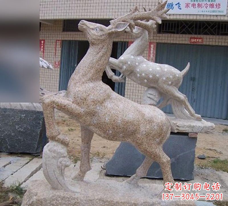 南阳花岗岩梅花鹿雕塑
