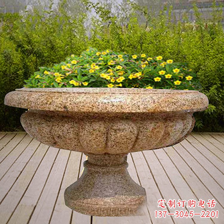 南阳花岗岩欧式园林花盆雕塑