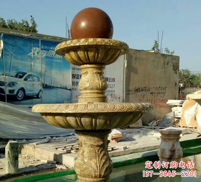 南阳精美花岗岩双层风水球雕塑