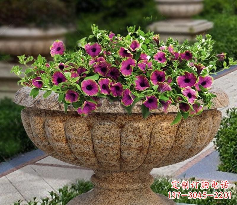 南阳花岗岩小区景观花盆雕塑 (2)