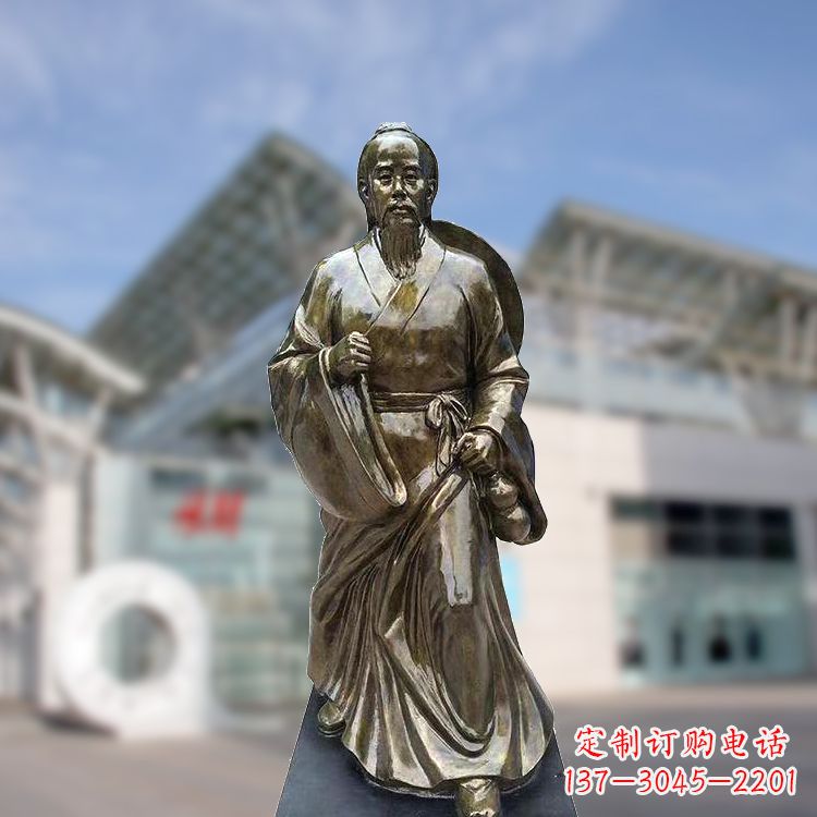 南阳华佗仿铜雕塑,雕刻技艺精湛