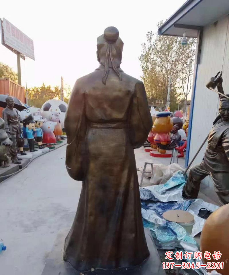 南阳精美雕塑永流传——华佗名医铜雕(定制)