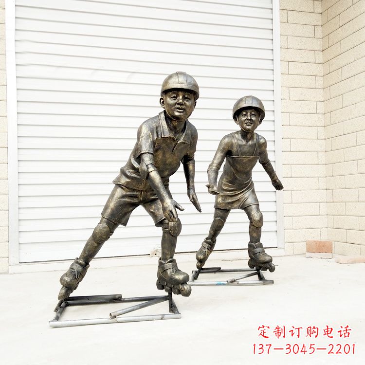 南阳中领雕塑:仿铜小孩雕塑