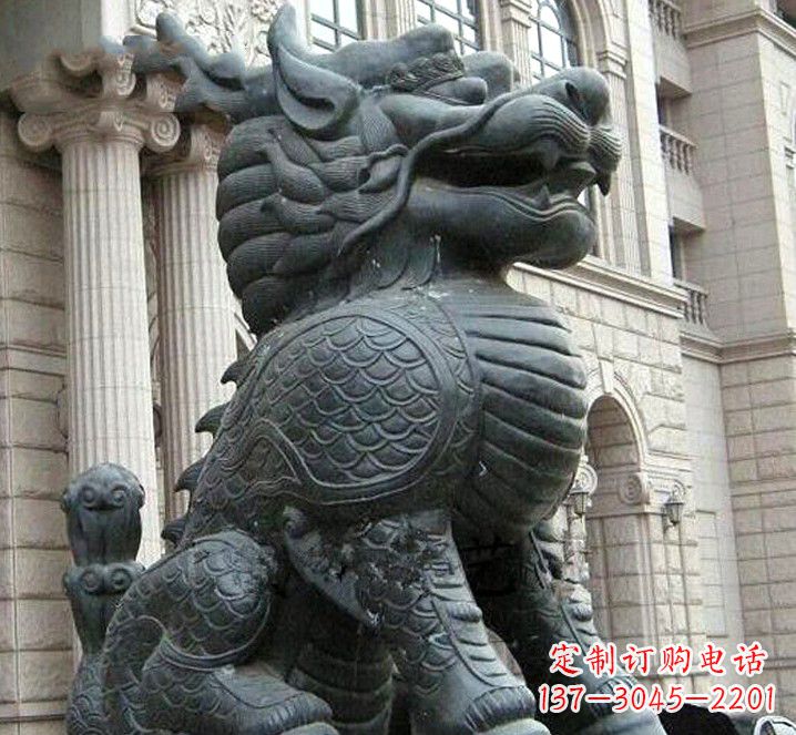 南阳富有神韵的煞铜麒麟雕塑