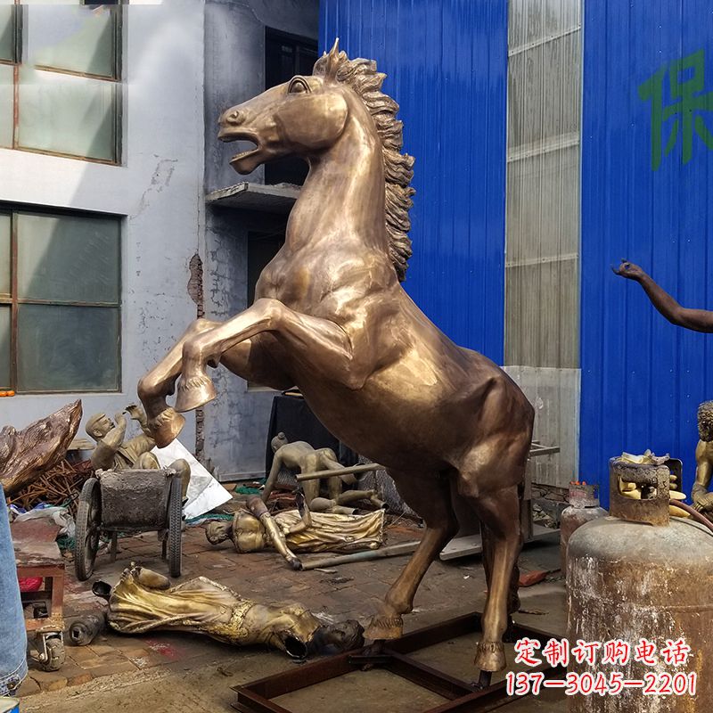 南阳高端手工黄铜马雕塑
