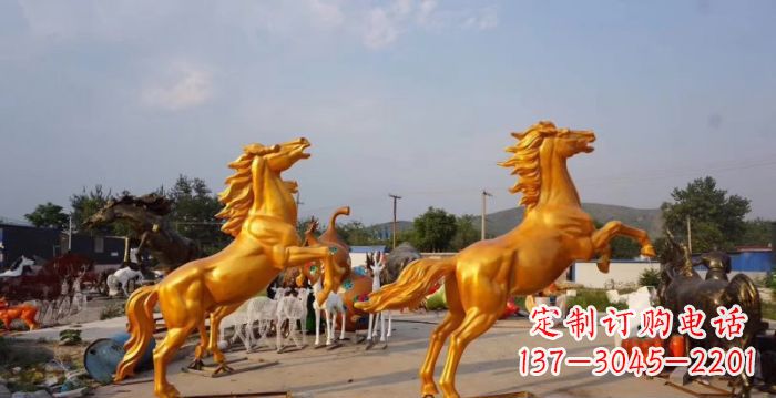 南阳高品质黄铜色奔马铜雕