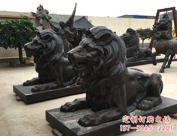 南阳汇丰手工铸铜狮子雕塑