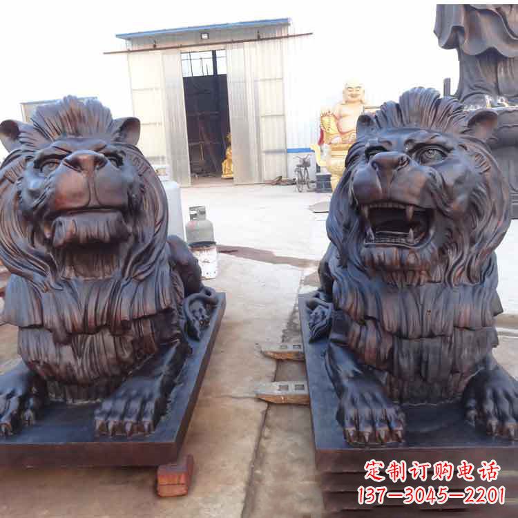 南阳汇丰银行狮子雕塑,精美雕塑展示您的财富