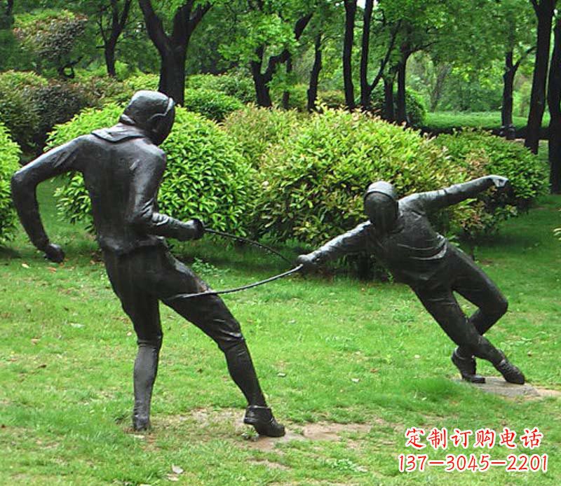 南阳铜雕艺术,精美运动员雕塑
