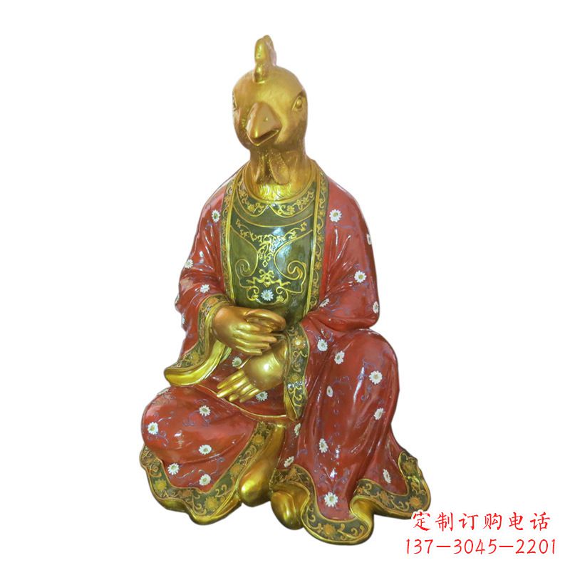 南阳玻璃钢彩绘生肖雕塑