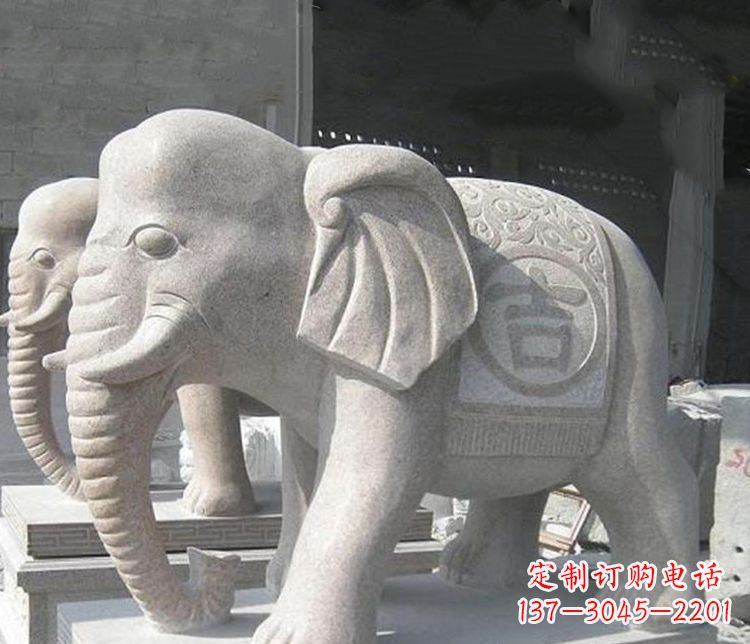 南阳吉祥大理石大象雕塑,古典雅致、品质优质