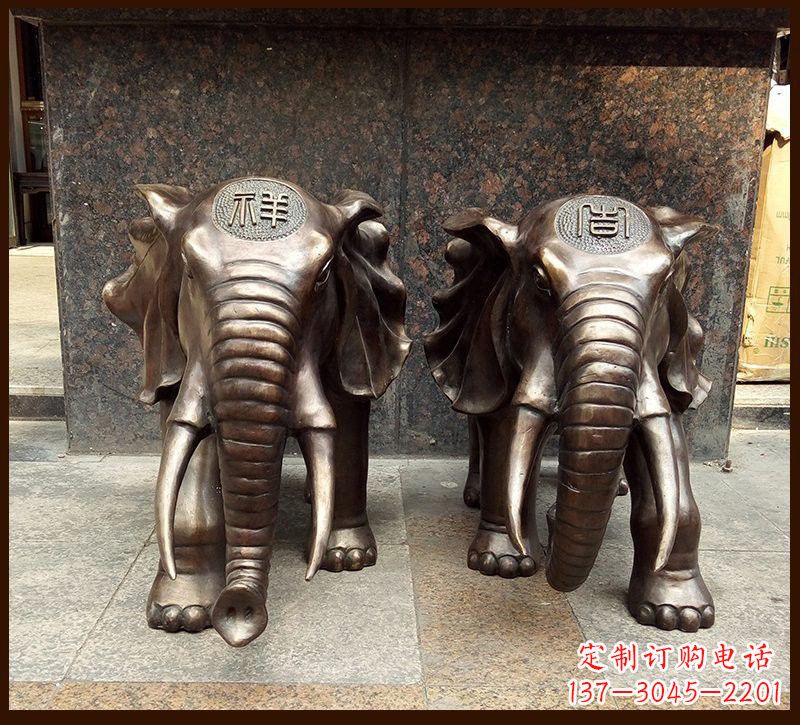南阳传承文化铸就完美雕塑——吉祥大象铜雕