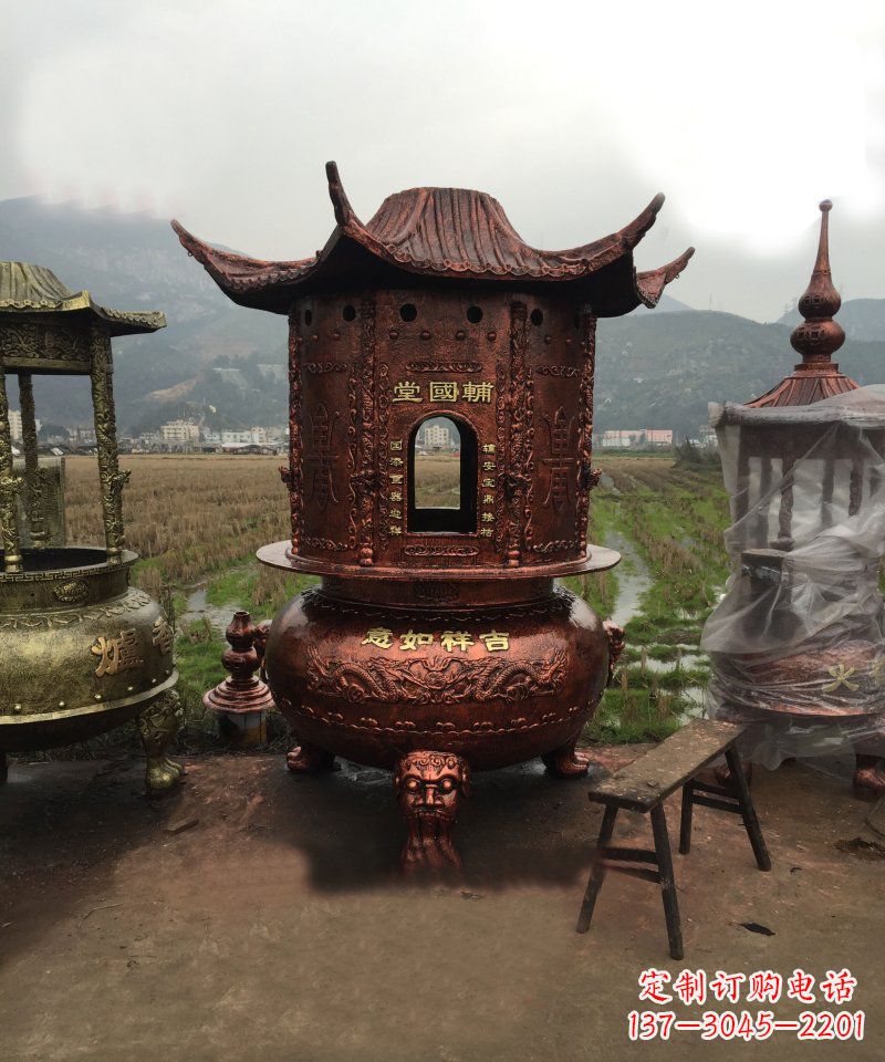 南阳锻铜吉祥如意香炉雕塑