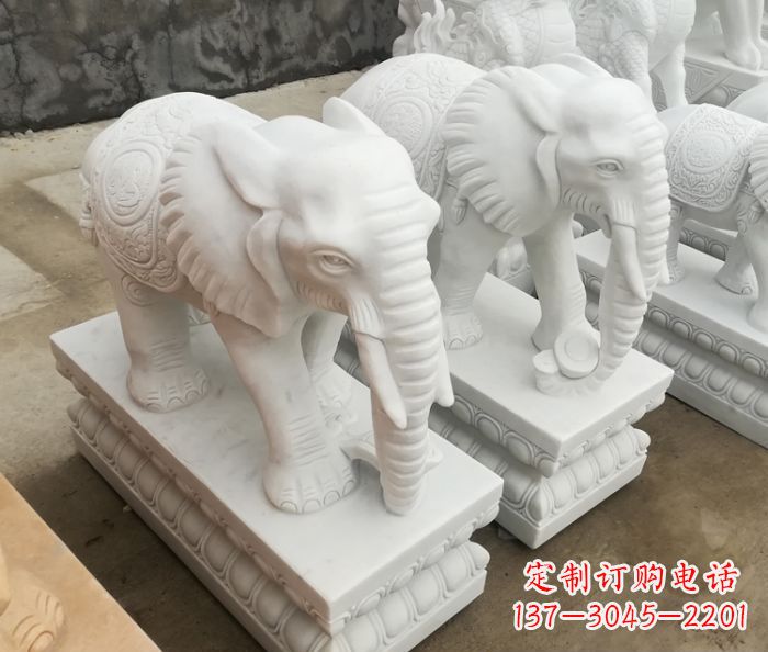 南阳增添吉祥气息的玉质大象雕塑
