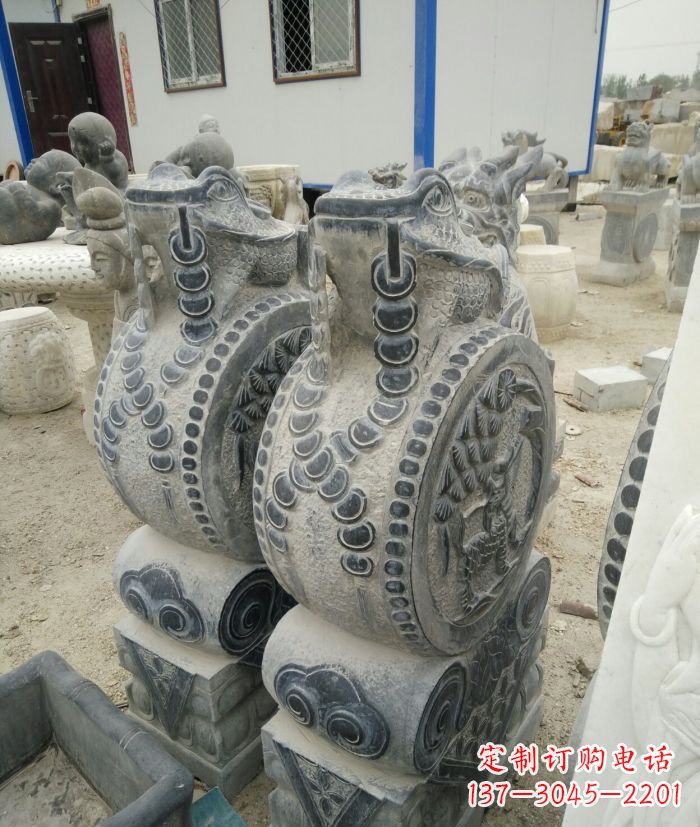 南阳古韵深远,金蟾抱鼓石仿古门墩雕塑