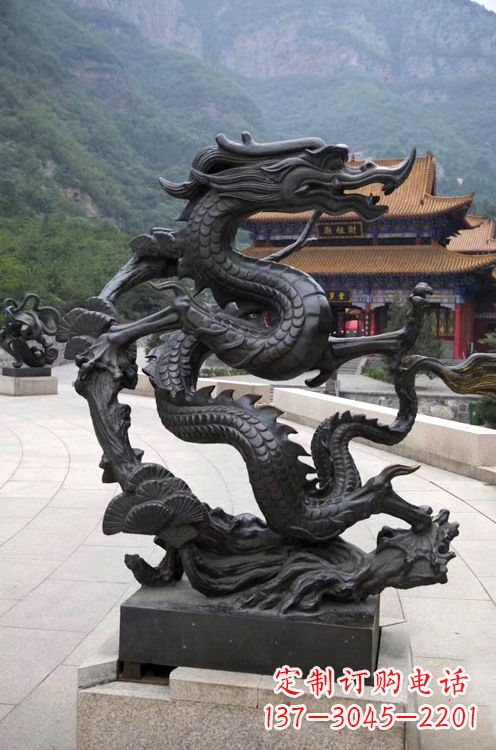 南阳精美纯铜青龙雕塑,增添景区广场气派