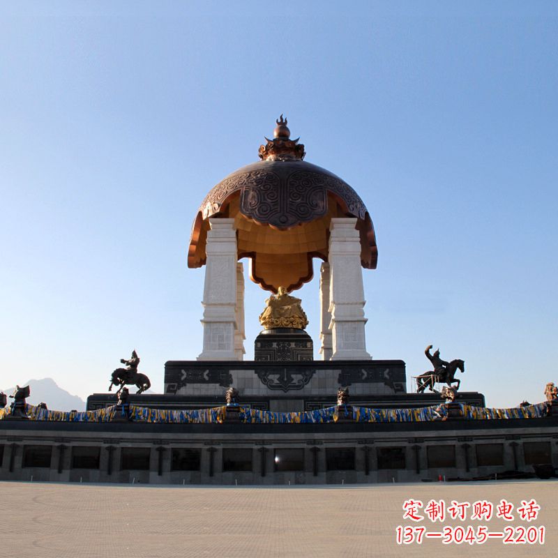 南阳景区广场大型历史名人成吉思汗景观雕像