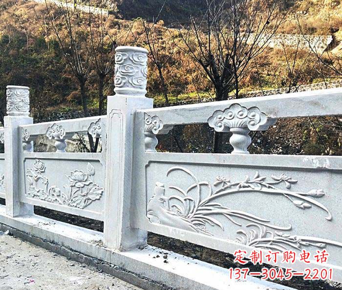 南阳领雕-汉白玉石浮雕栏板
