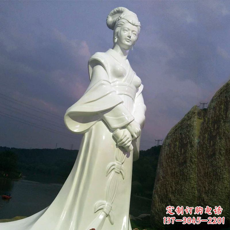 南阳景区历史名人古代著名美女西施汉白玉石雕像