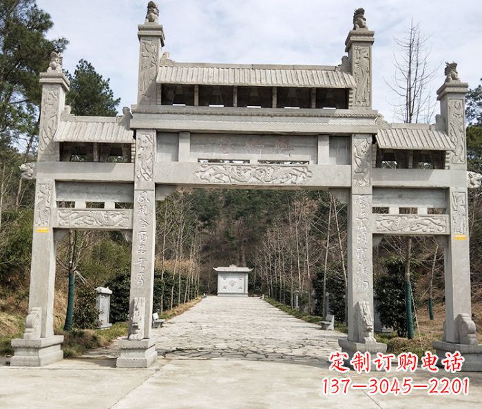 南阳中领雕塑定制牌坊石雕