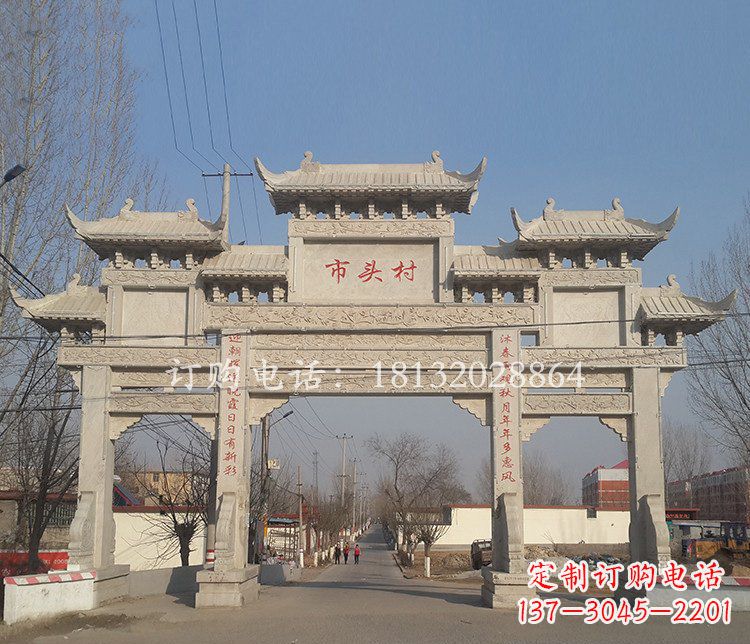 南阳景区三门七楼石雕牌坊——精美绝伦的牌坊雕塑